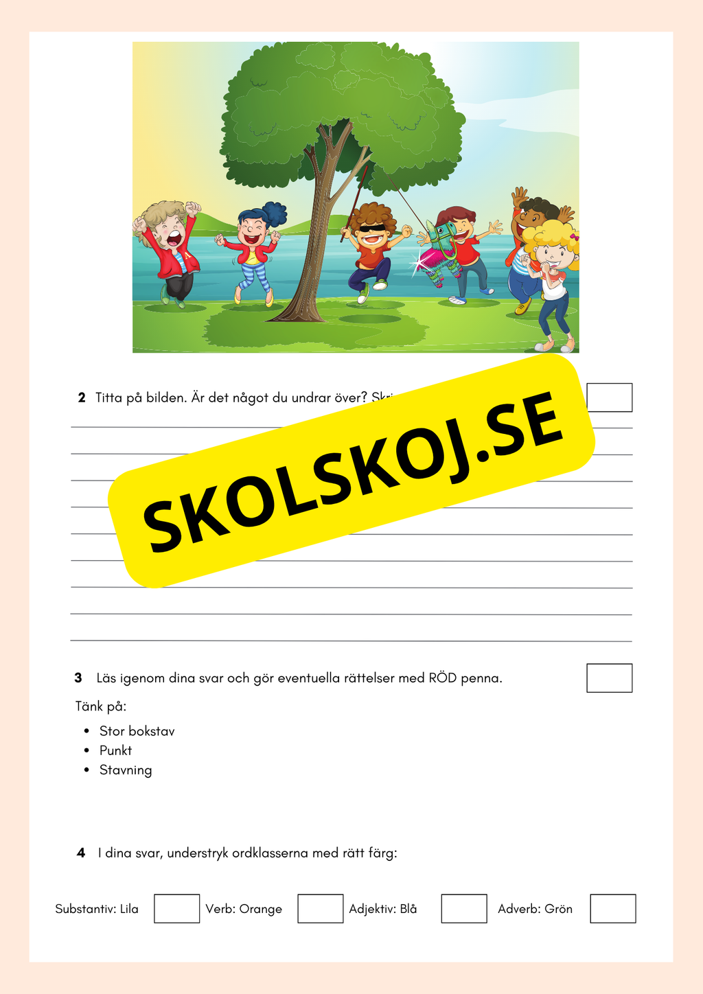 Skriv meningar till bilden - Årskurs 3 - 6
