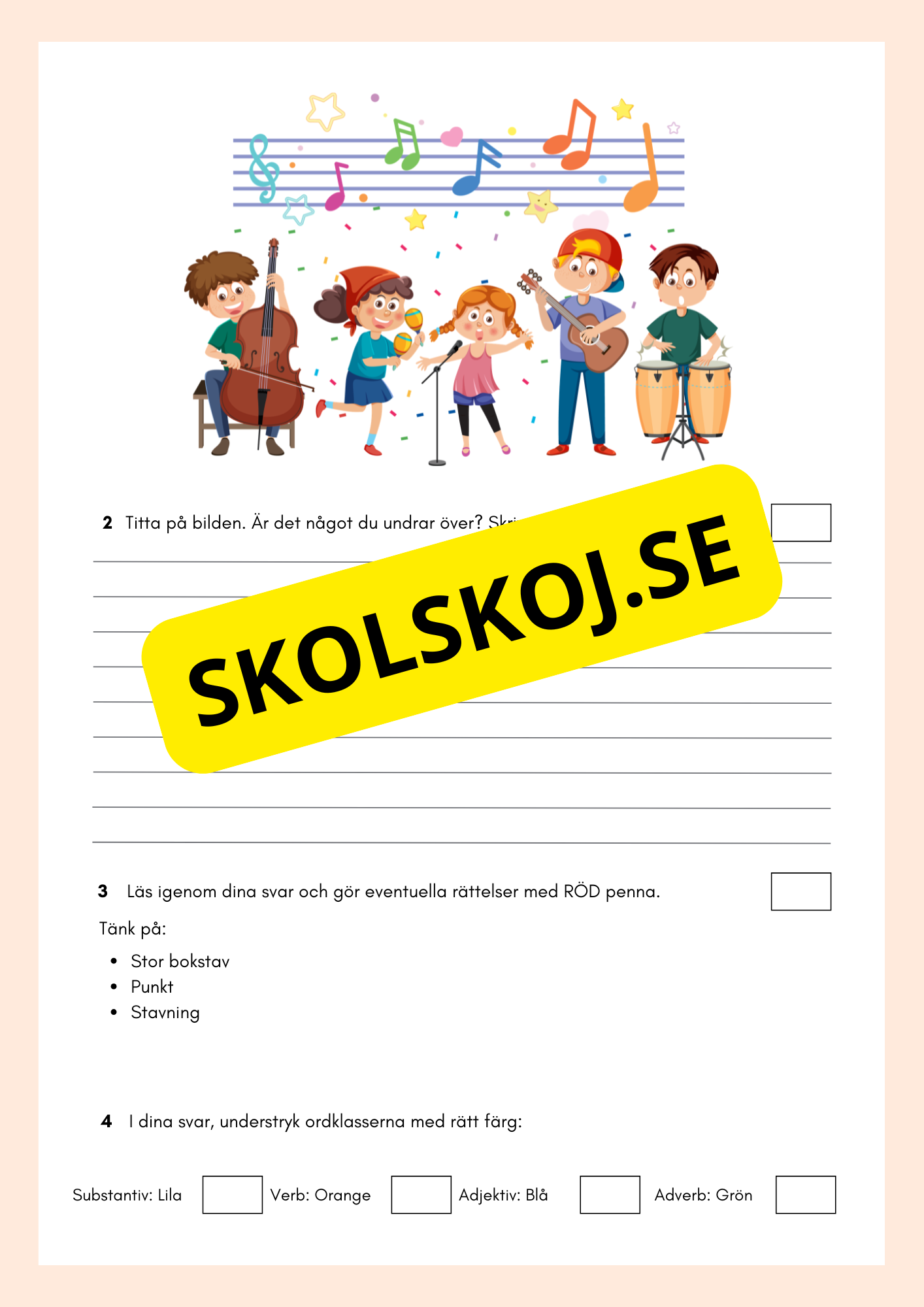 Skriv meningar till bilden - Årskurs 3 - 6