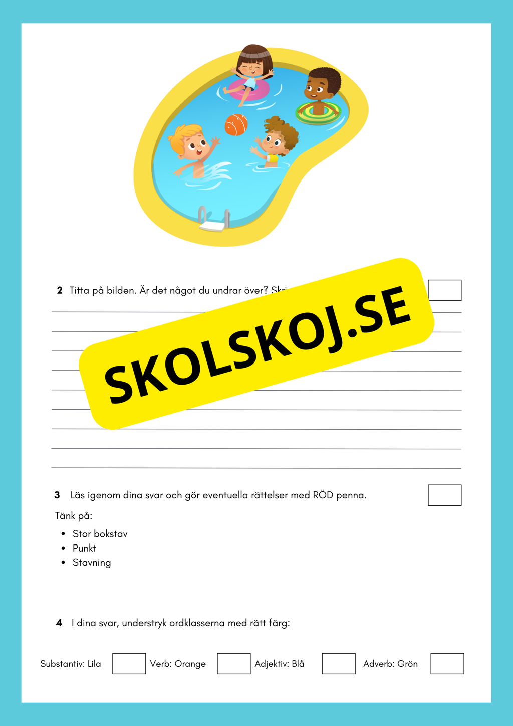 Skriv meningar till bilden - Årskurs 3 - 6
