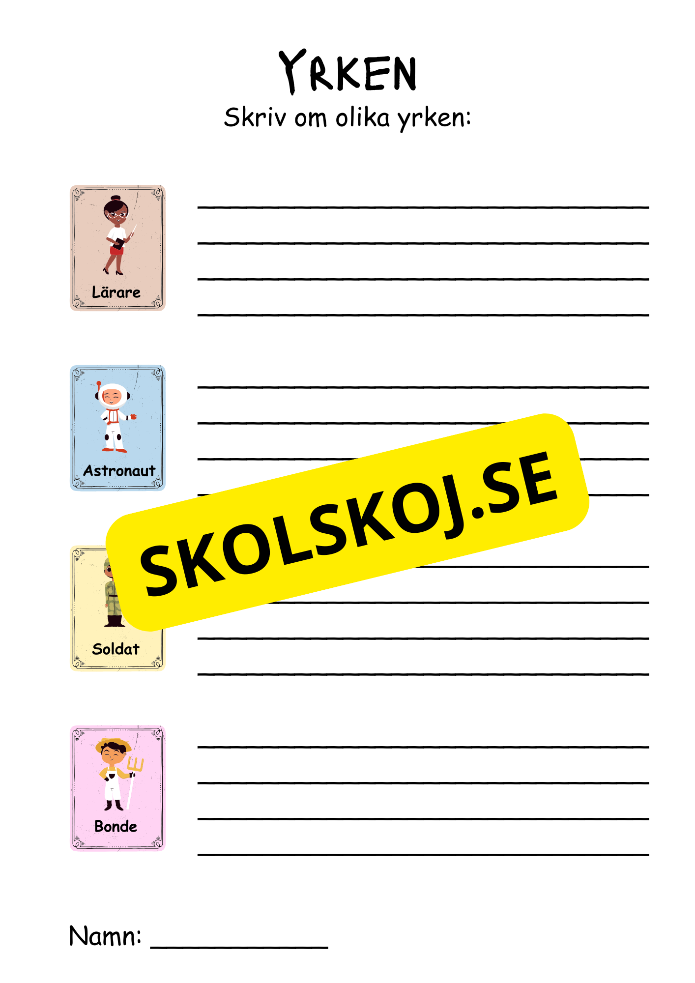 Skriv om olika yrken