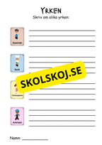 Skriv om olika yrken
