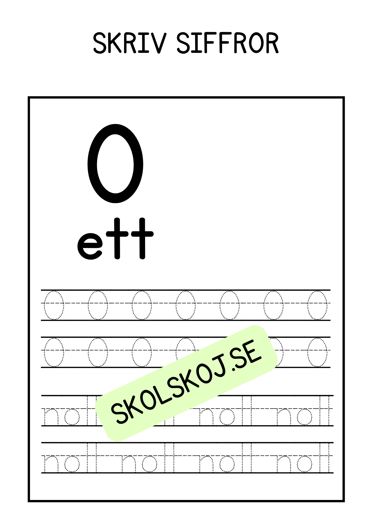 Skriv siffror 0-10