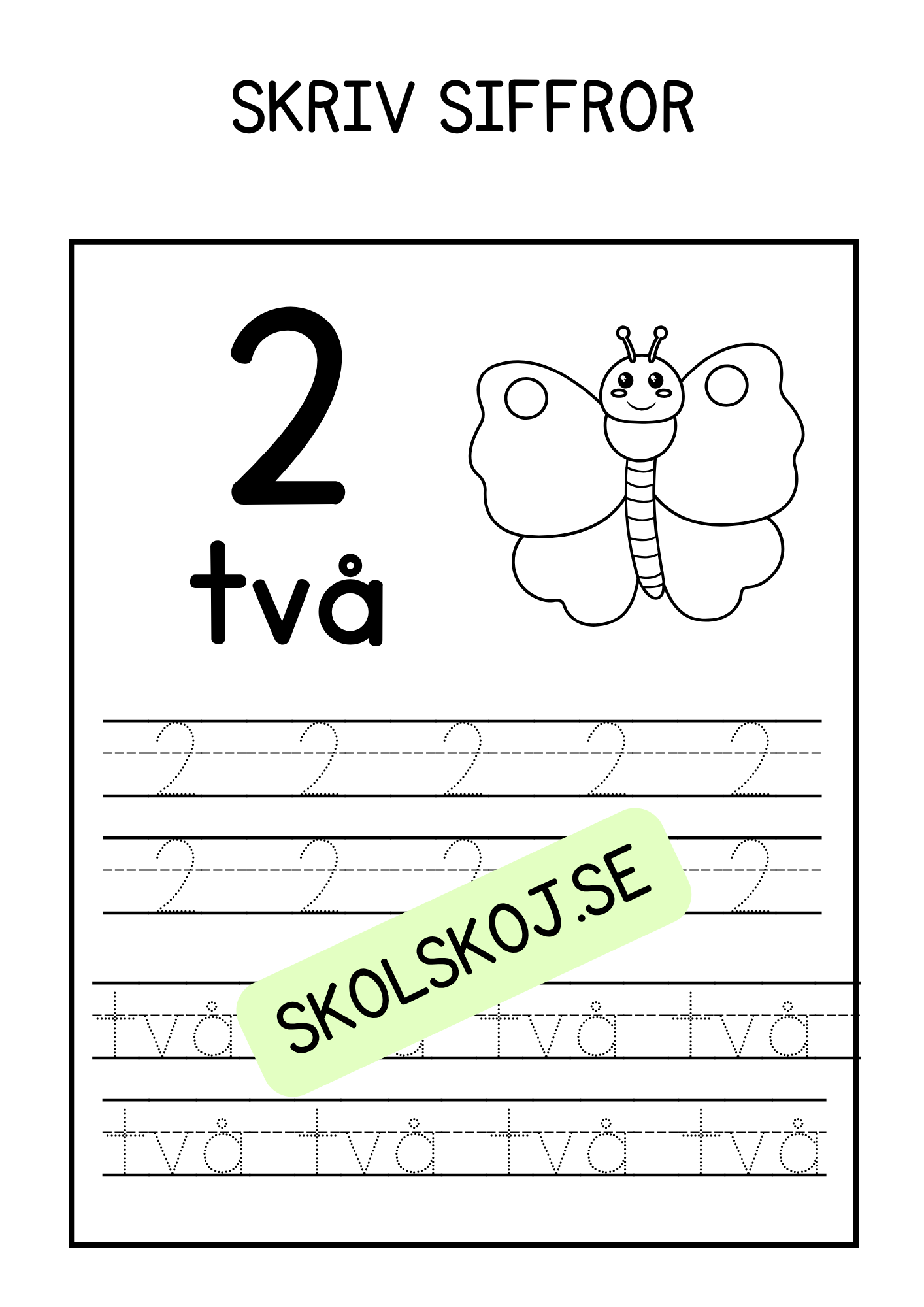 Skriv siffror 0-10