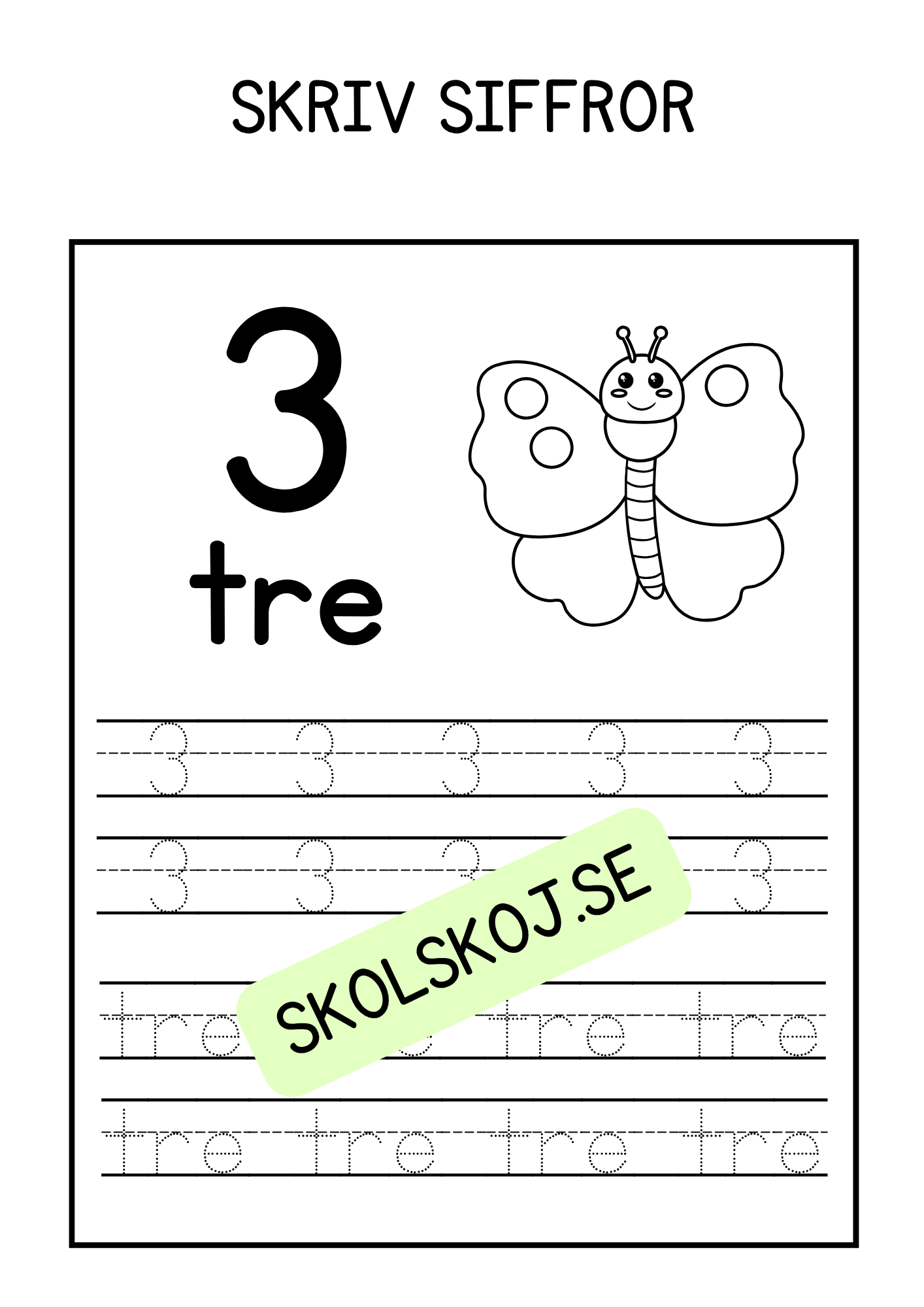 Skriv siffror 0-10