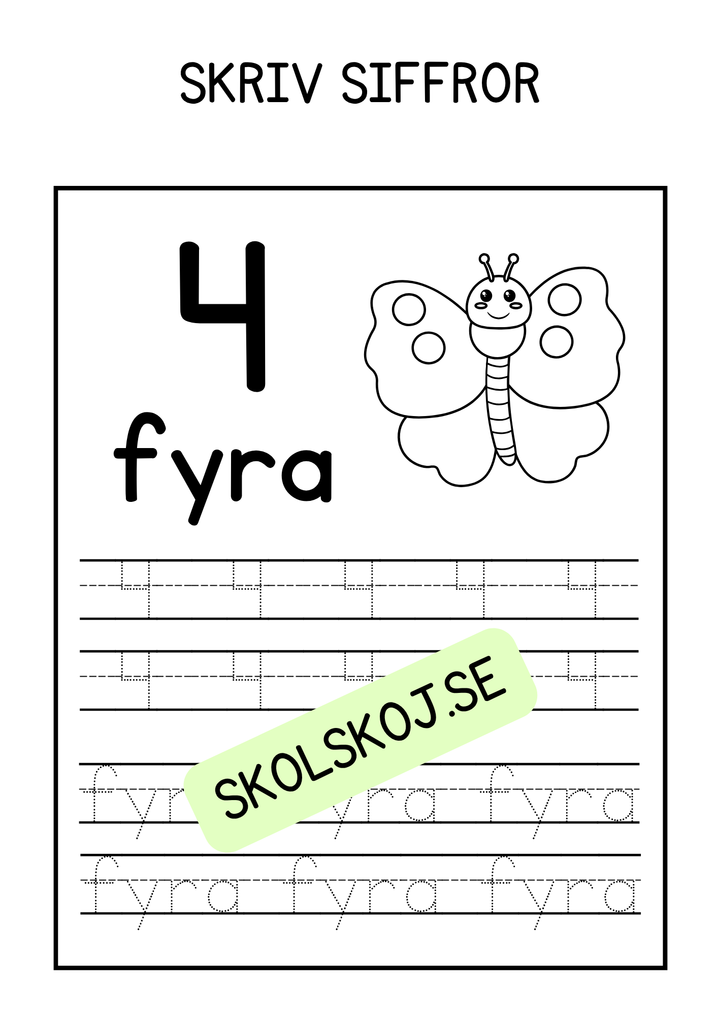 Skriv siffror 0-10