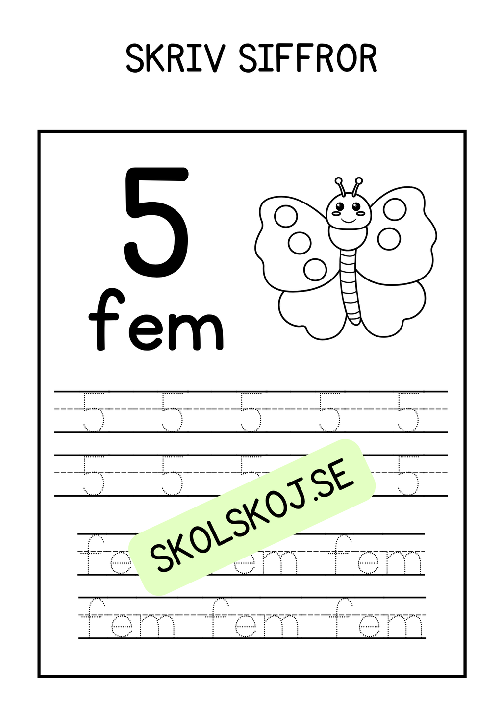 Skriv siffror 0-10