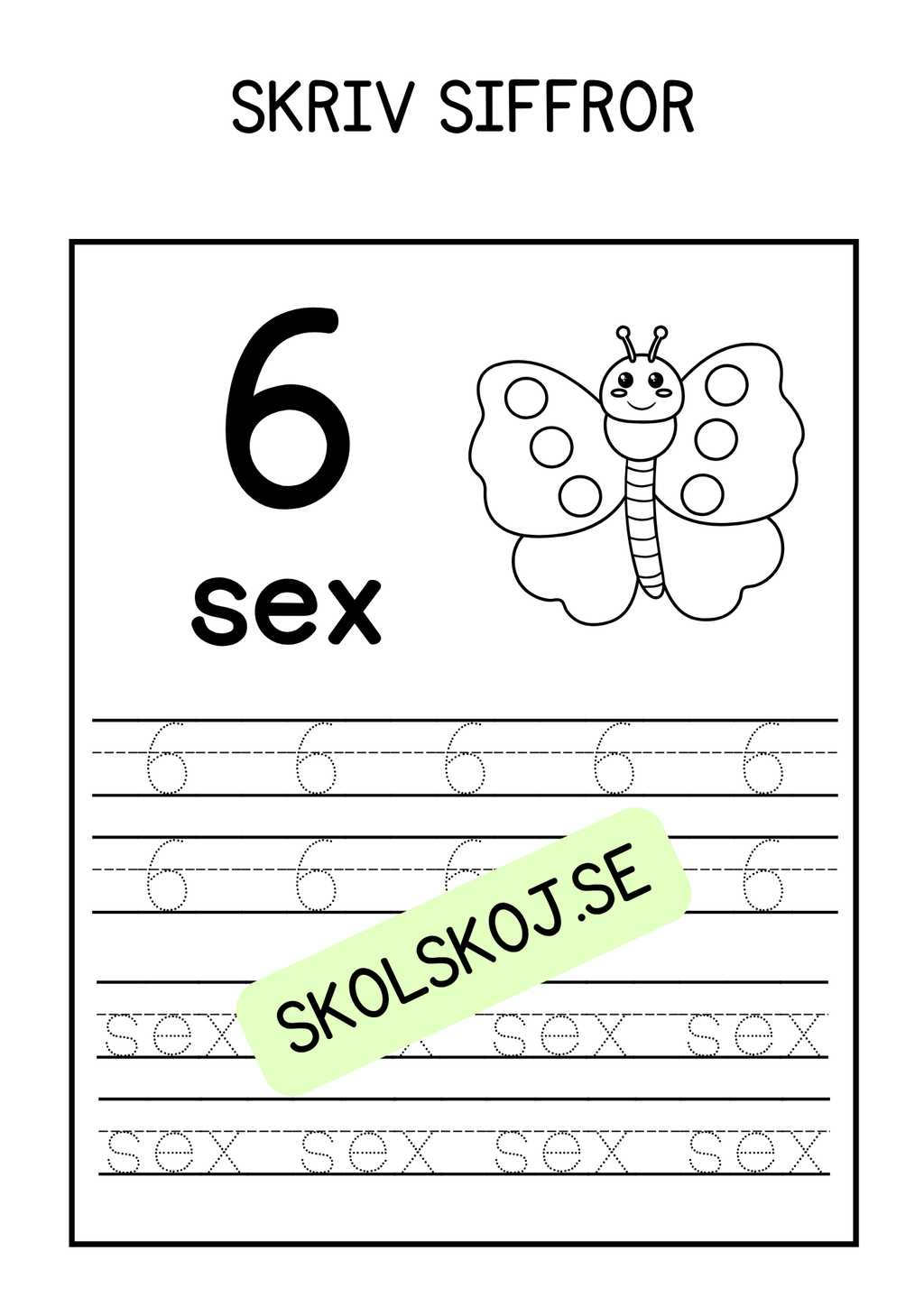 Skriv siffror 0-10