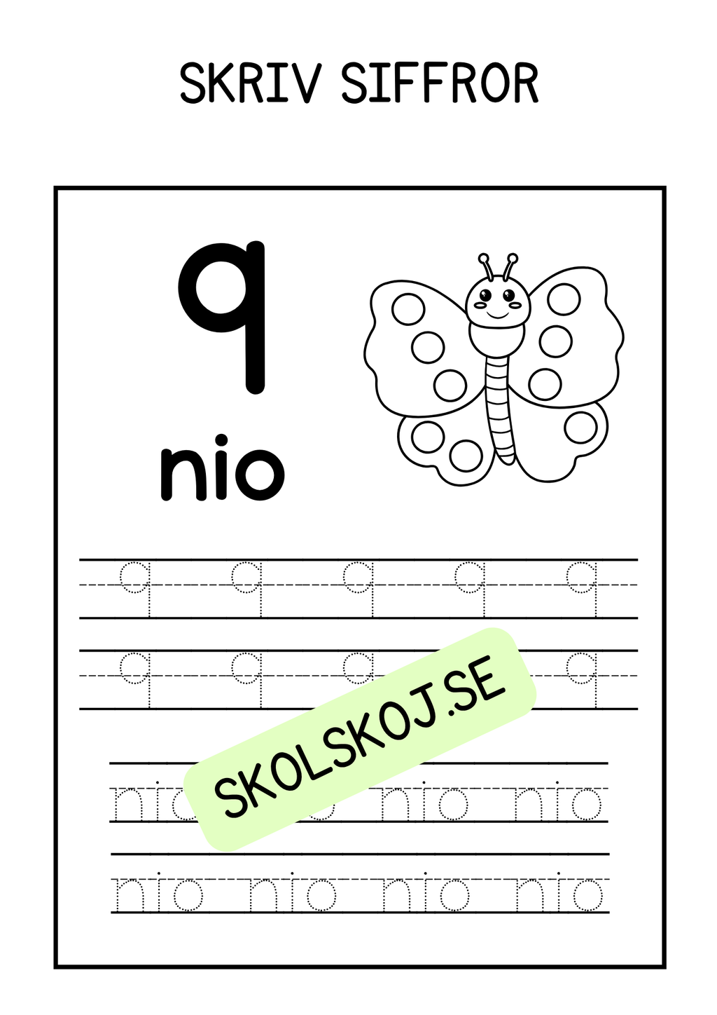 Skriv siffror 0-10