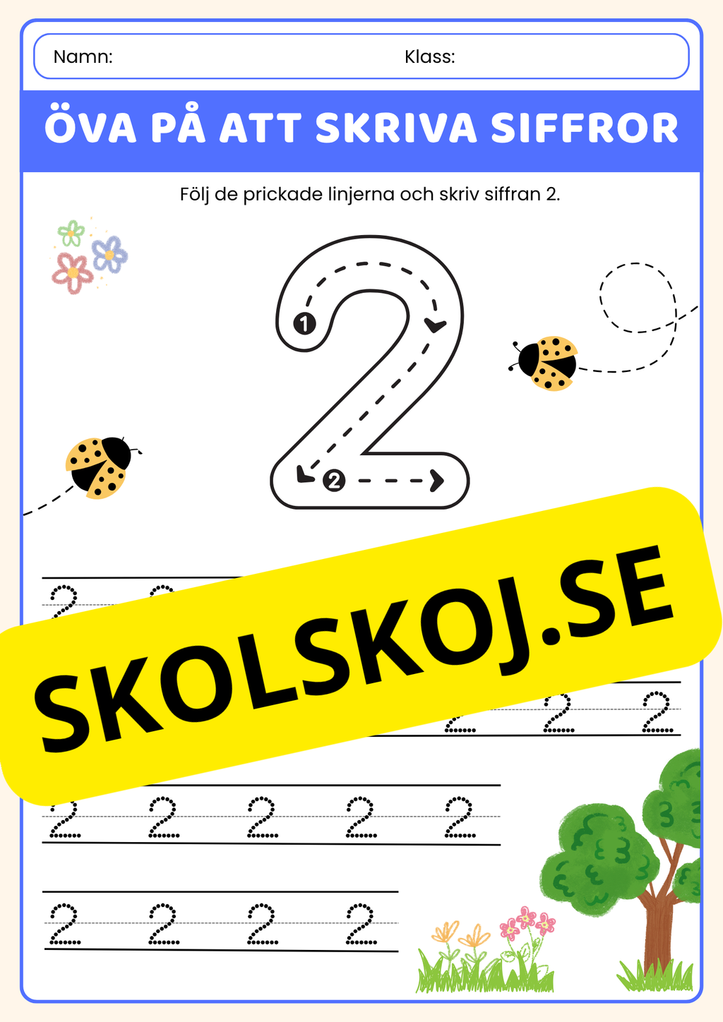 Skriv siffrorna 1–10