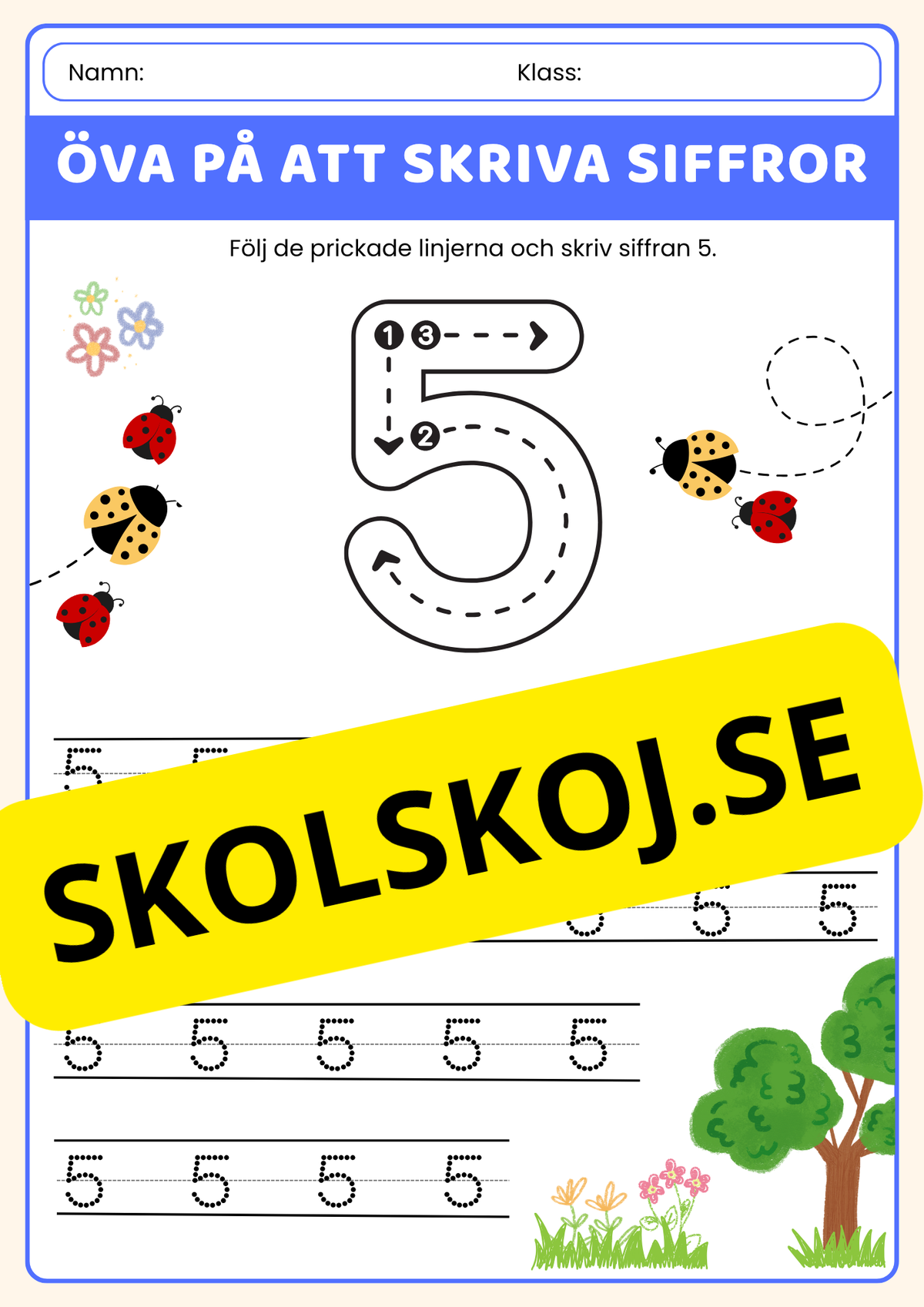 Skriv siffrorna 1–10