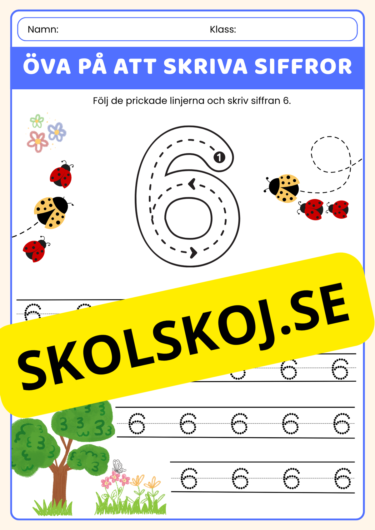 Skriv siffrorna 1–10
