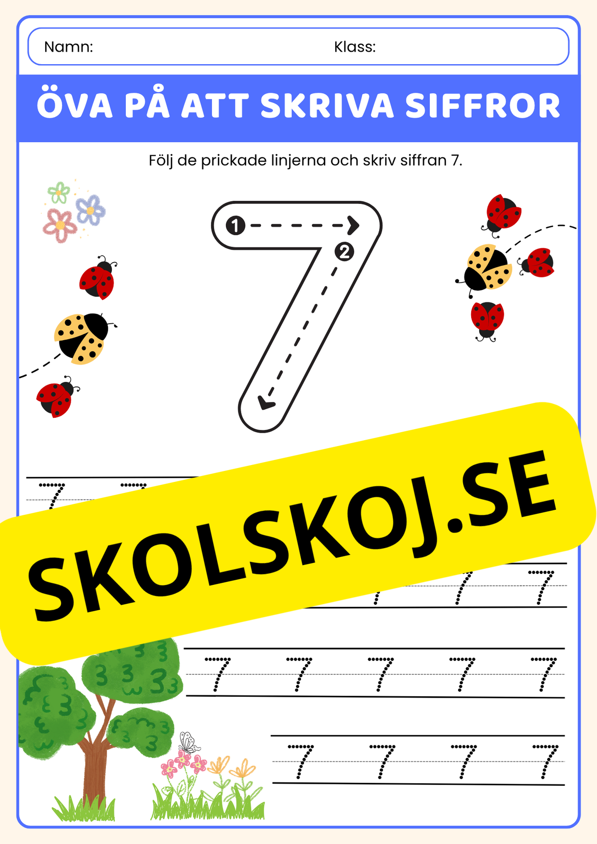 Skriv siffrorna 1–10