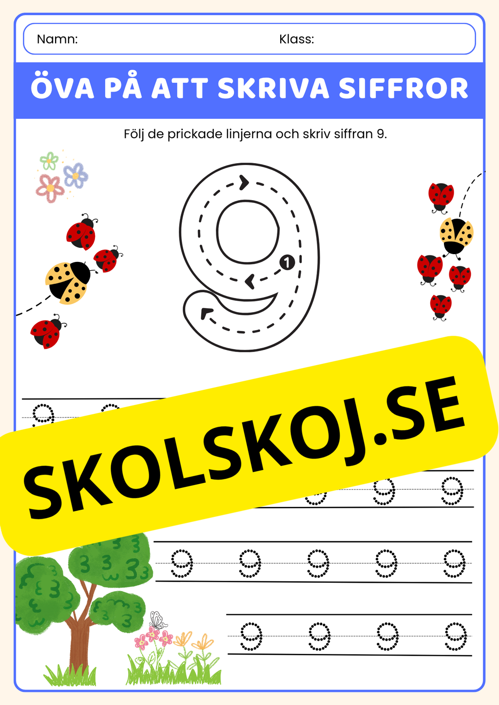 Skriv siffrorna 1–10