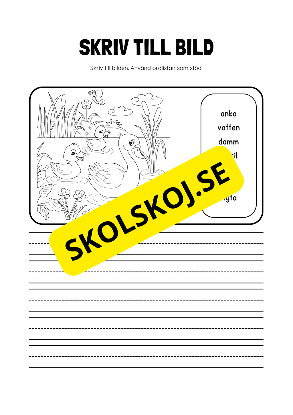 Skriv till bild - Ordlista som stöd