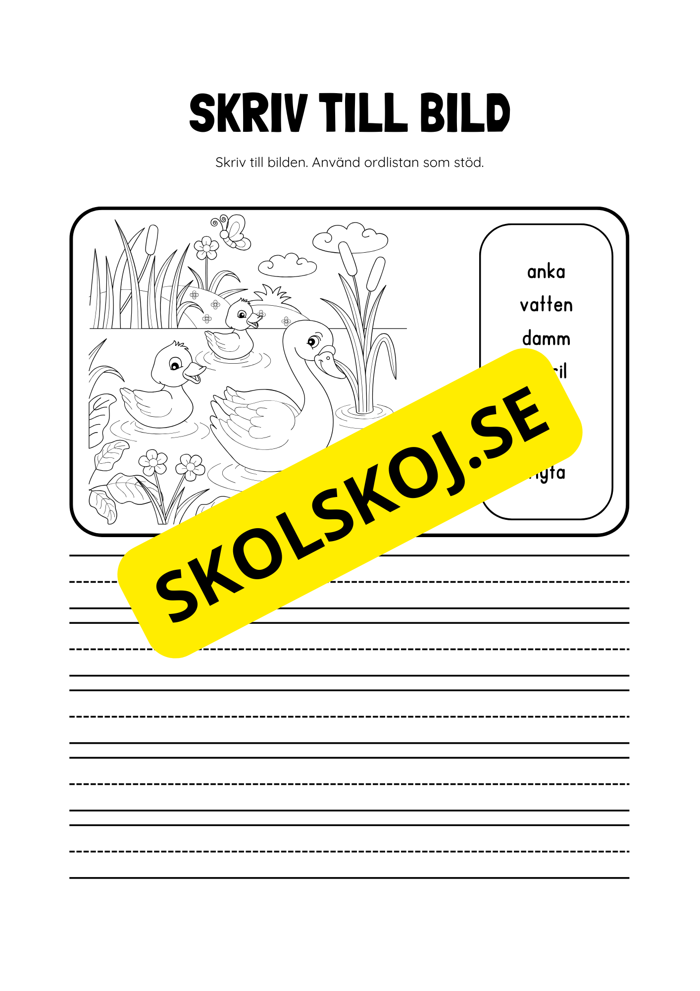 Skriv till bild - Ordlista som stöd