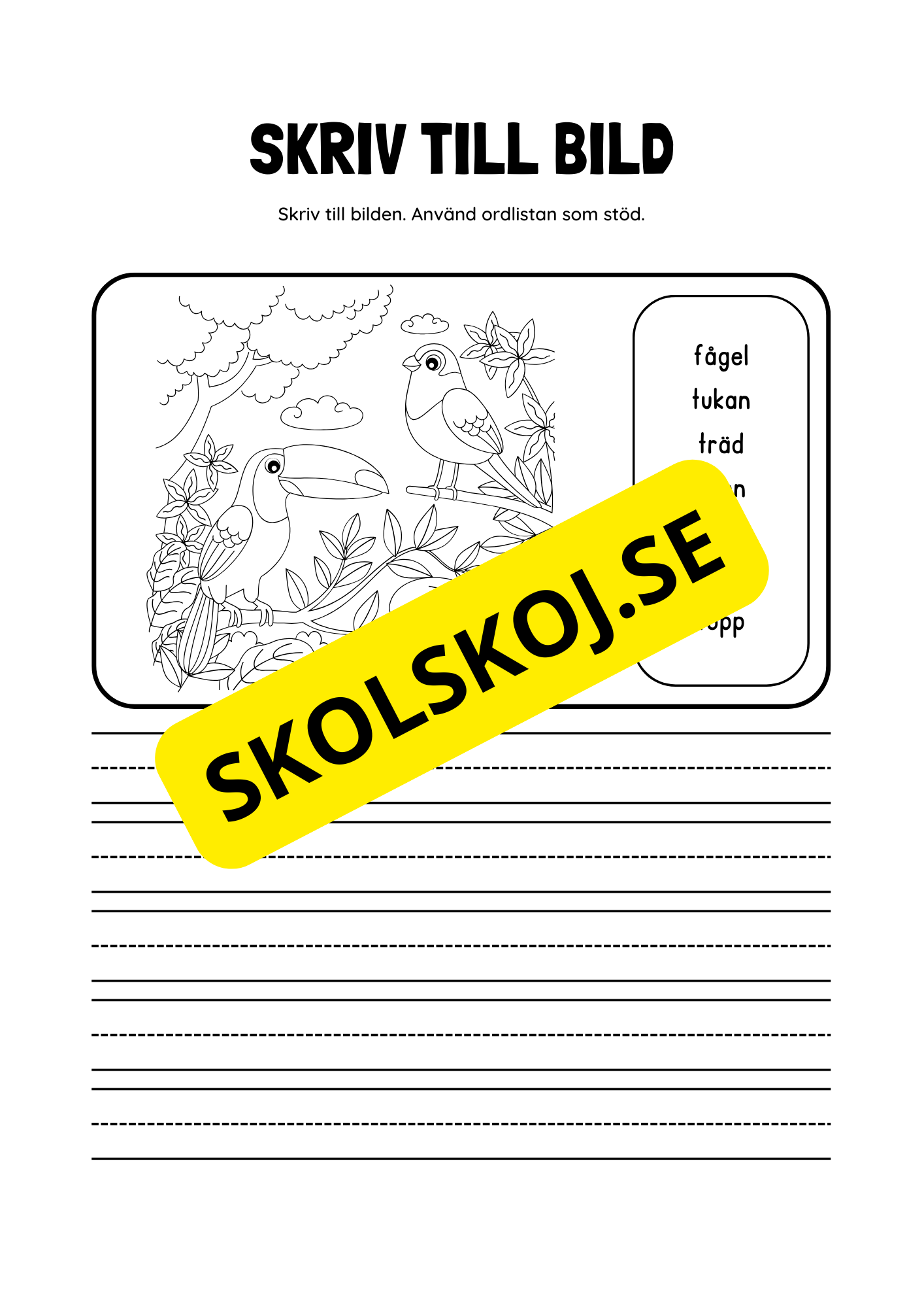 Skriv till bild - Ordlista som stöd