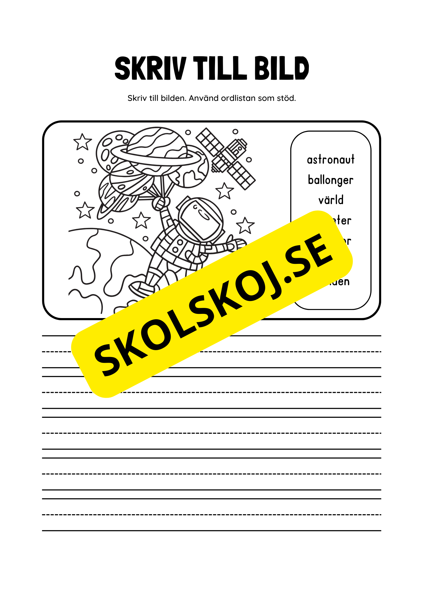 Skriv till bild - Ordlista som stöd
