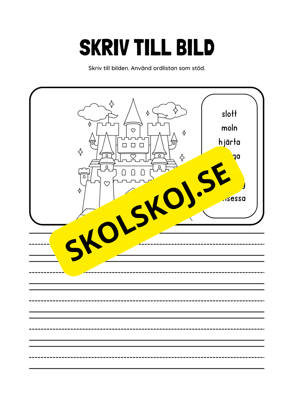 Skriv till bild - Ordlista som stöd