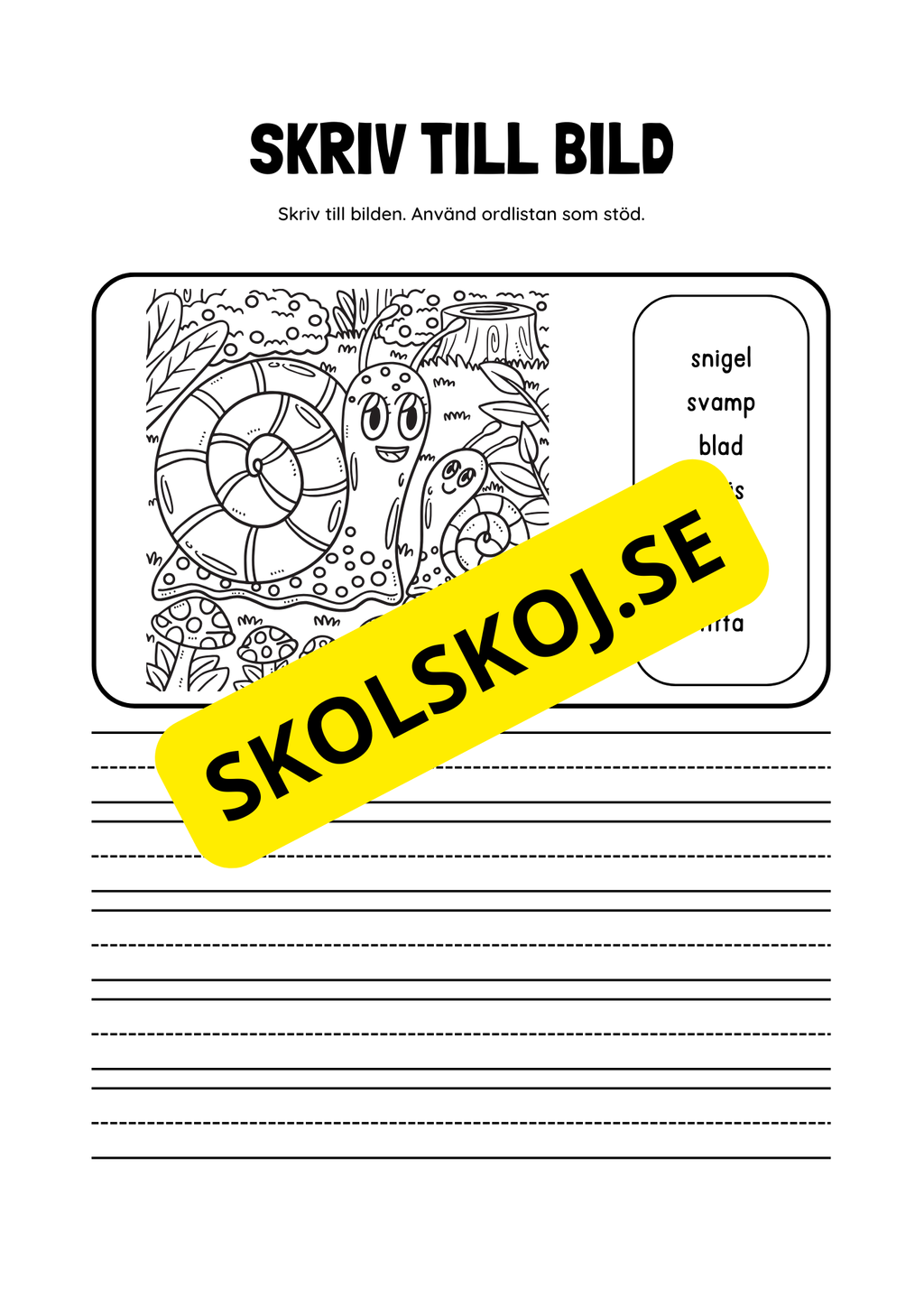 Skriv till bild - Ordlista som stöd