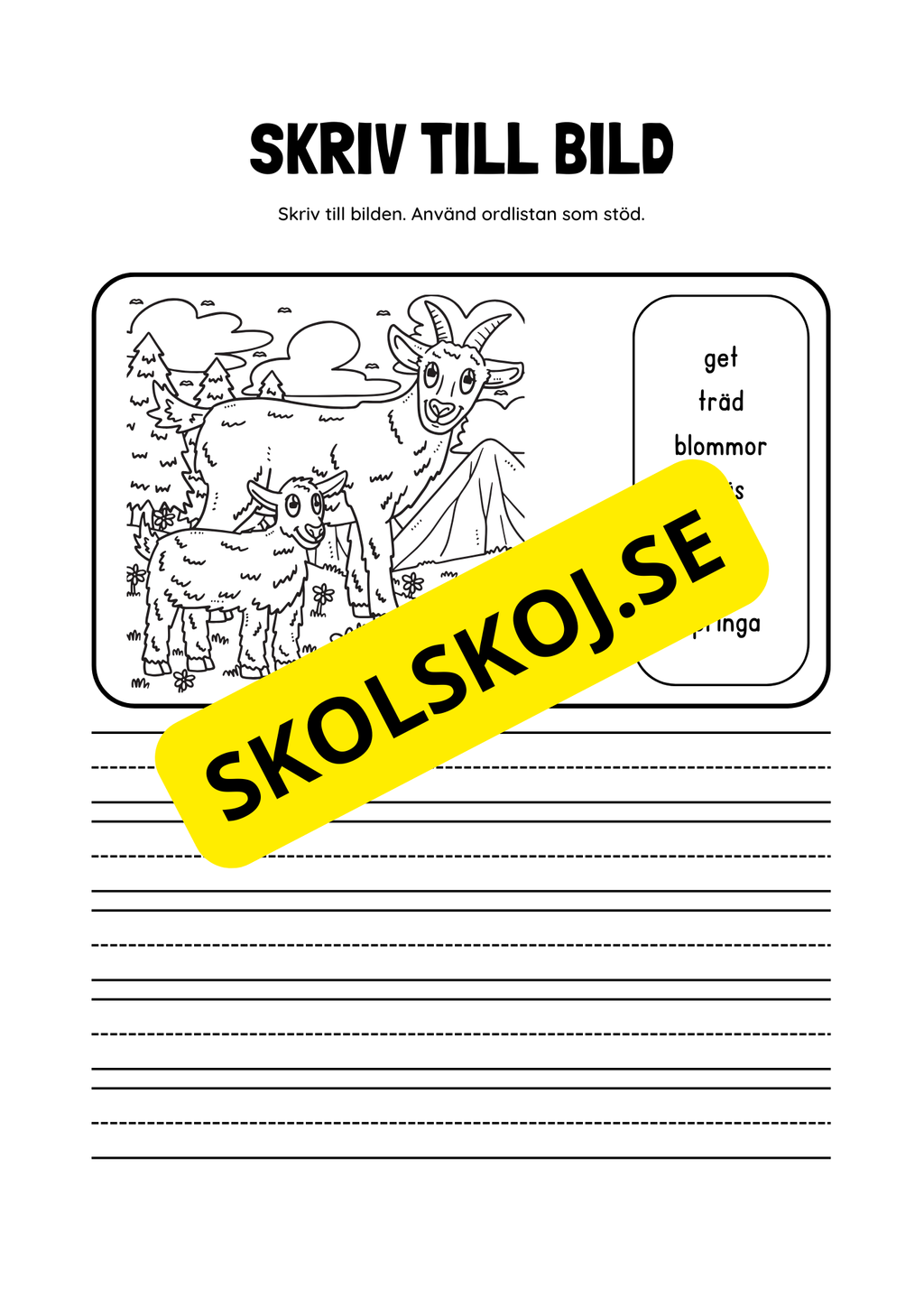 Skriv till bild - Ordlista som stöd