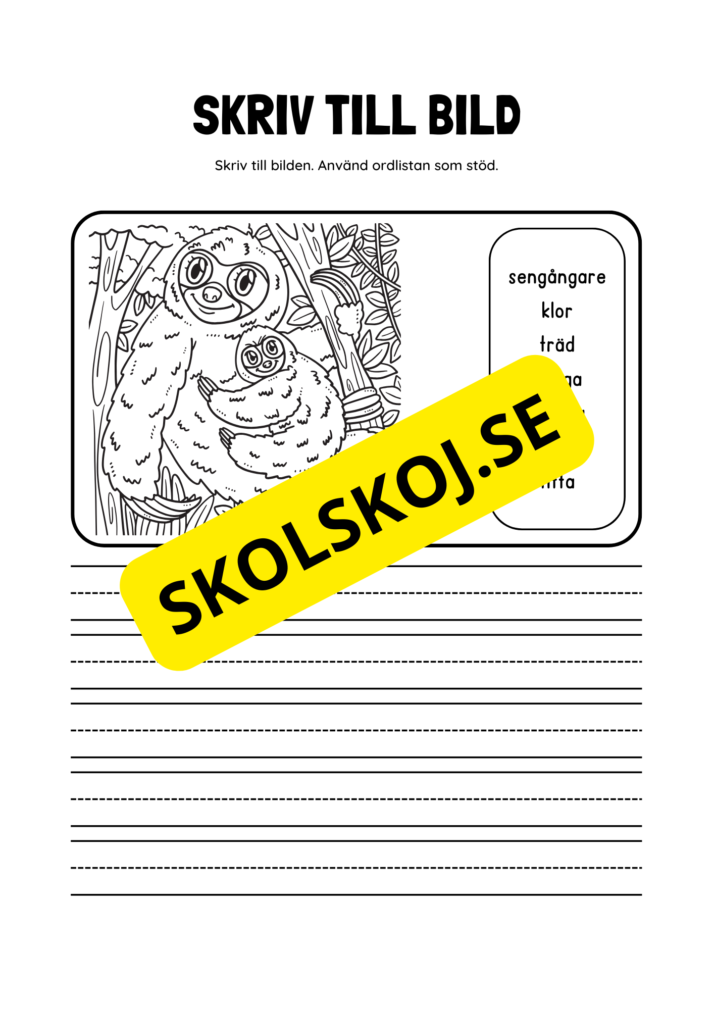 Skriv till bild - Ordlista som stöd