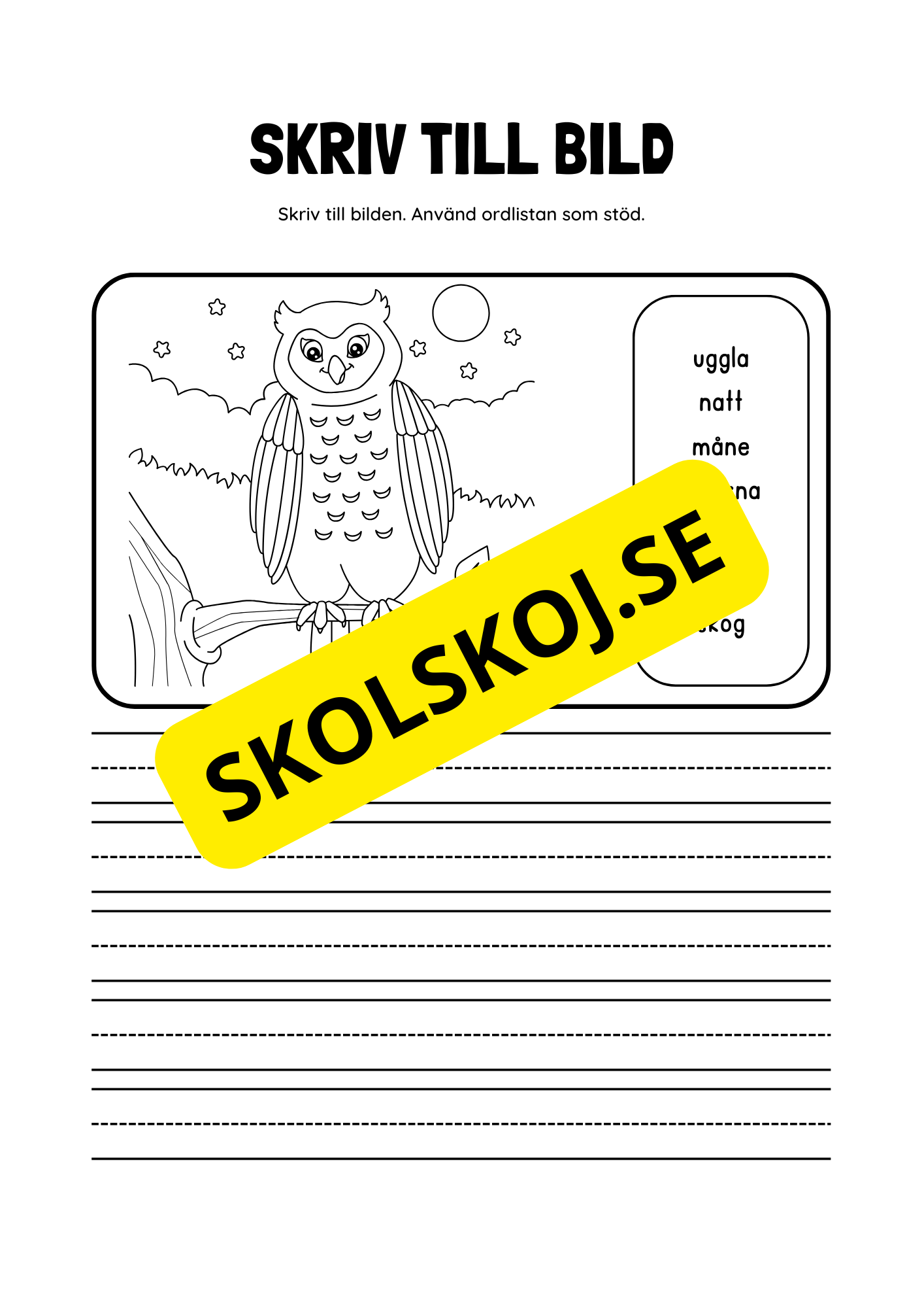 Skriv till bild - Ordlista som stöd