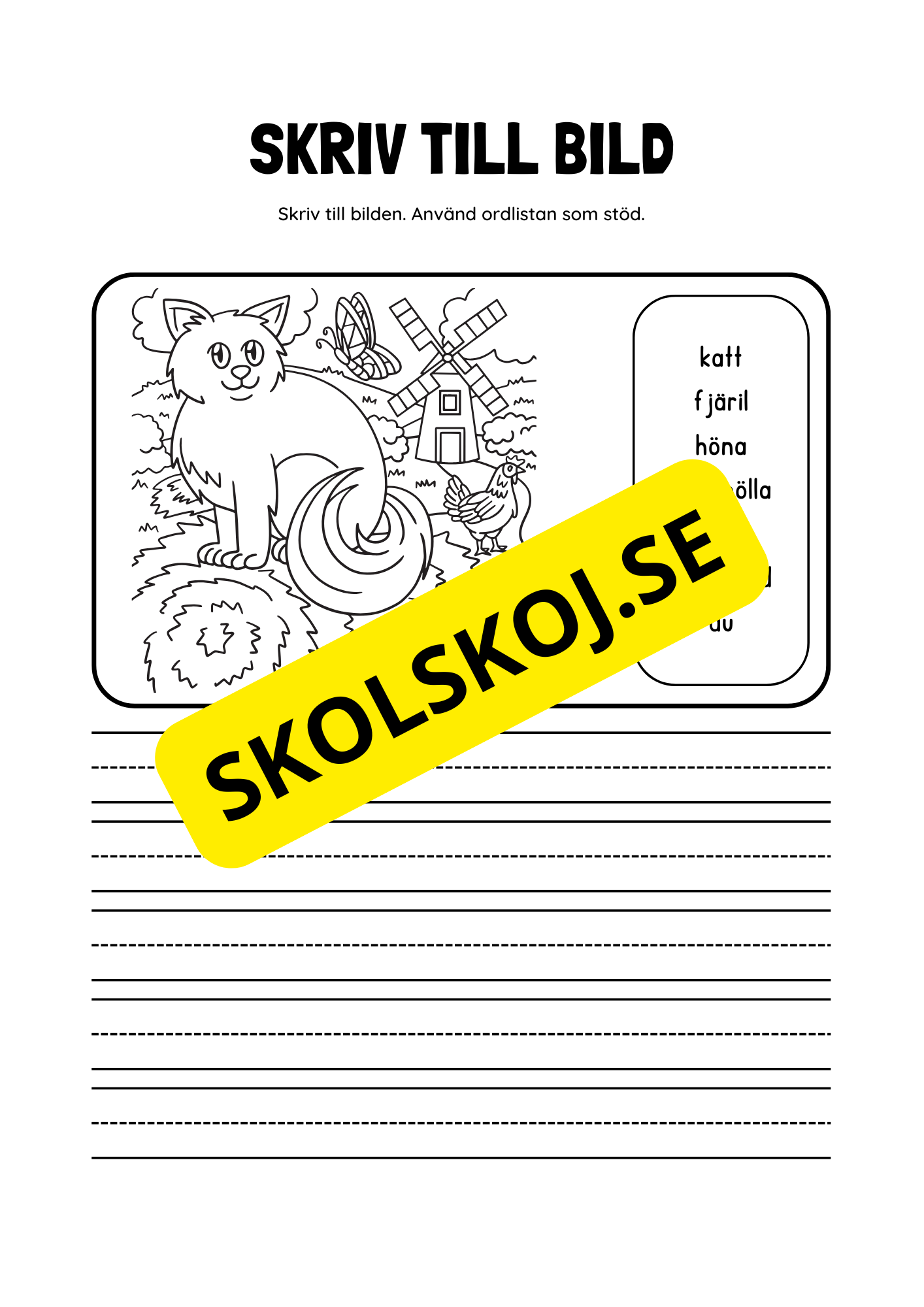 Skriv till bild - Ordlista som stöd