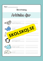 Skrivträning - Tema djur