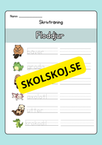 Skrivträning - Tema djur