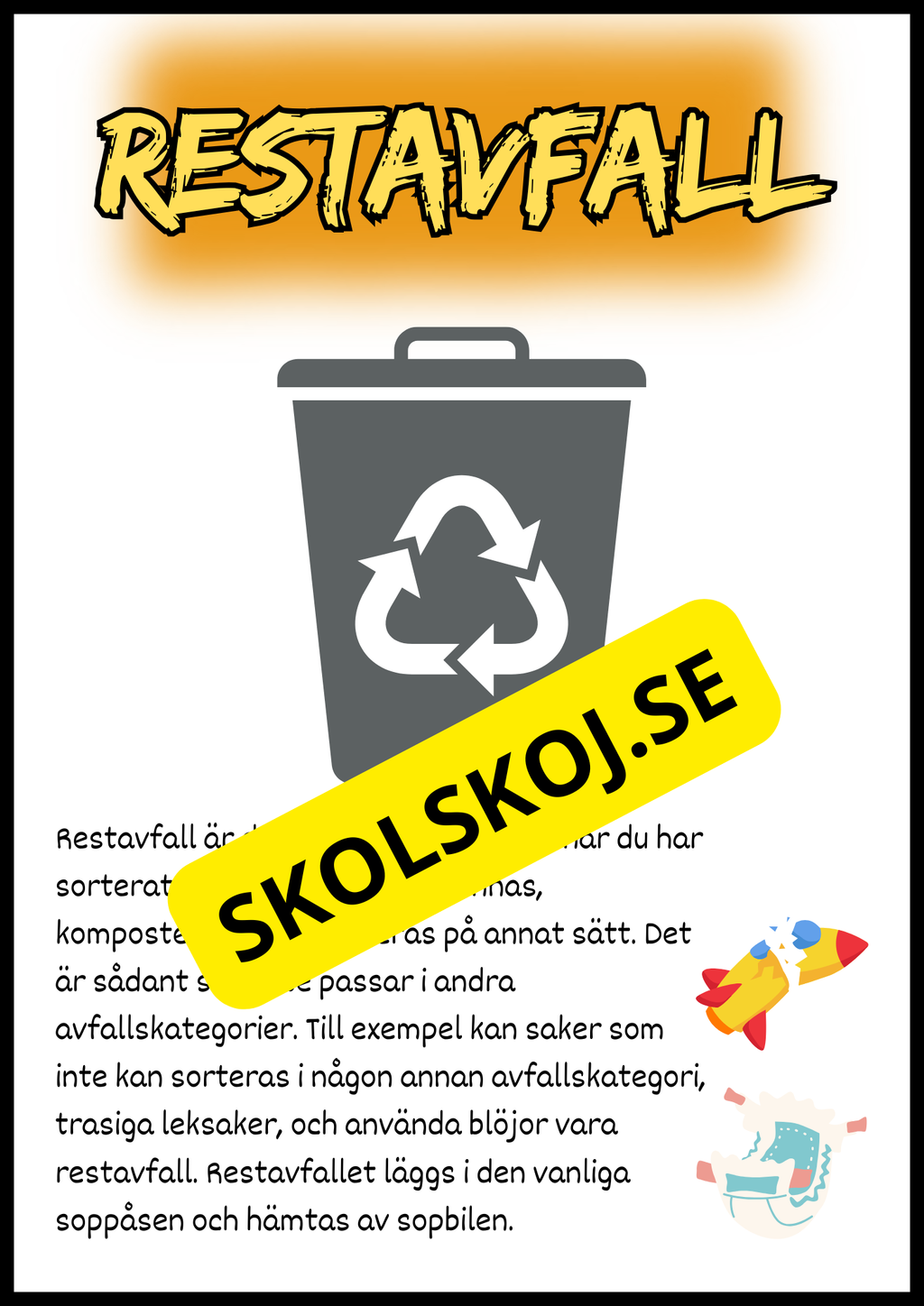 Skyltar till källsortering