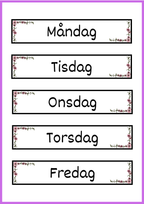 Skyltar till schema på tavlan