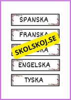 Skyltar till schema på tavlan