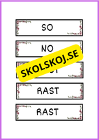 Skyltar till schema på tavlan