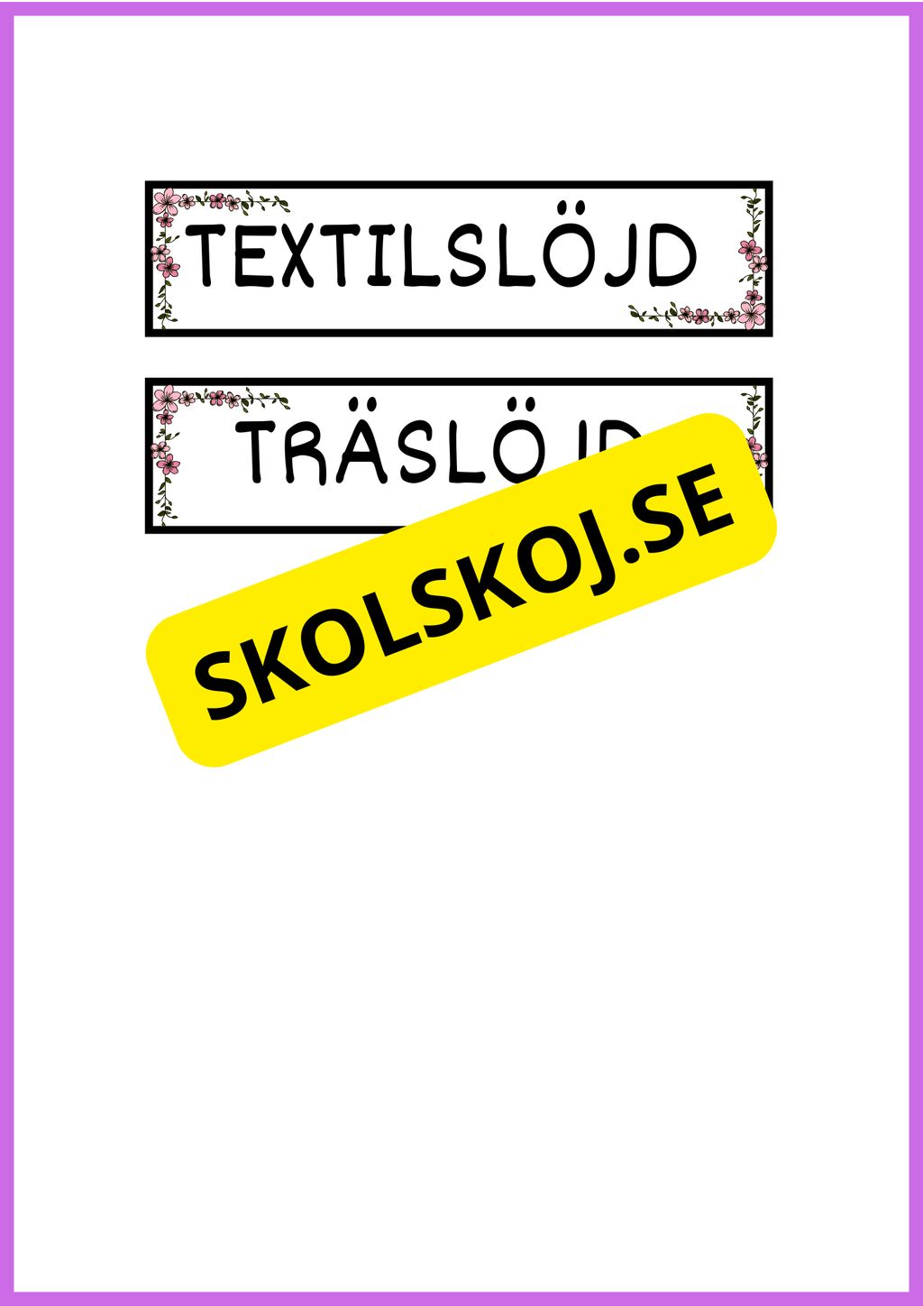 Skyltar till schema på tavlan