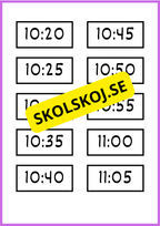 Skyltar till schema på tavlan