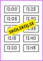 Skyltar till schema på tavlan