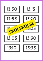 Skyltar till schema på tavlan
