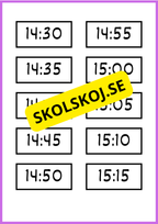 Skyltar till schema på tavlan