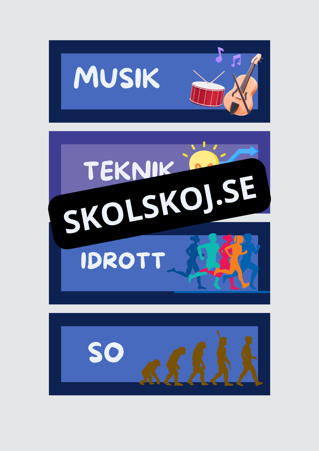 Skyltar till schema på tavlan