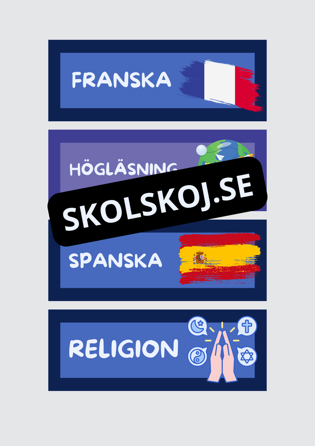 Skyltar till schema på tavlan