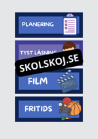 Skyltar till schema på tavlan
