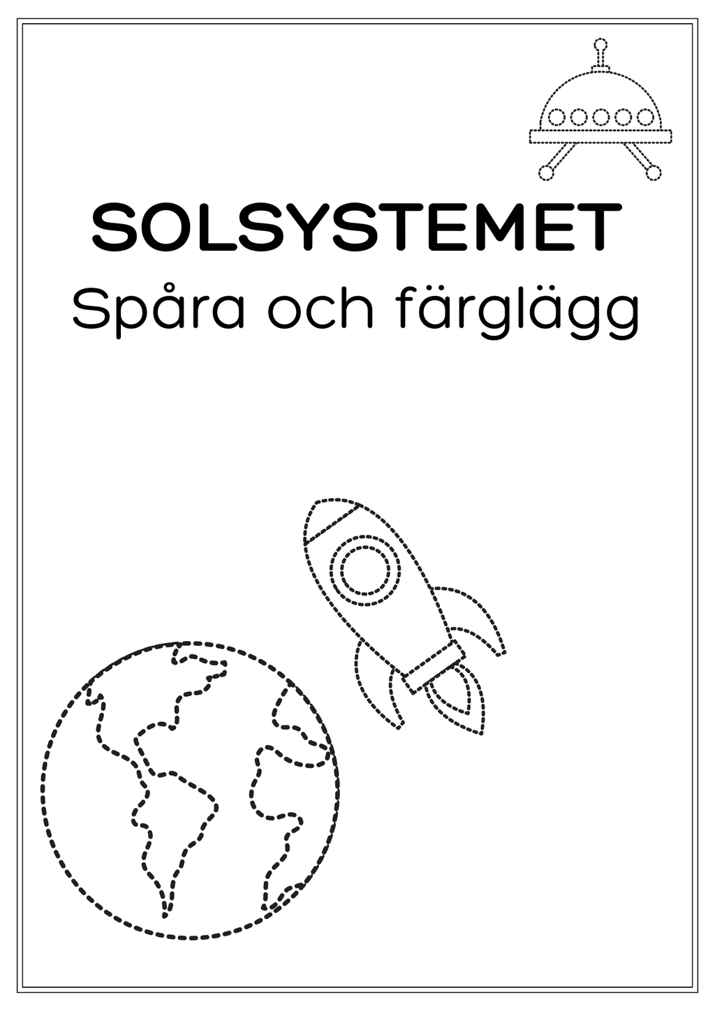 Solsystemet - Spåra och färglägg