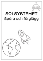 Solsystemet - Spåra och färglägg