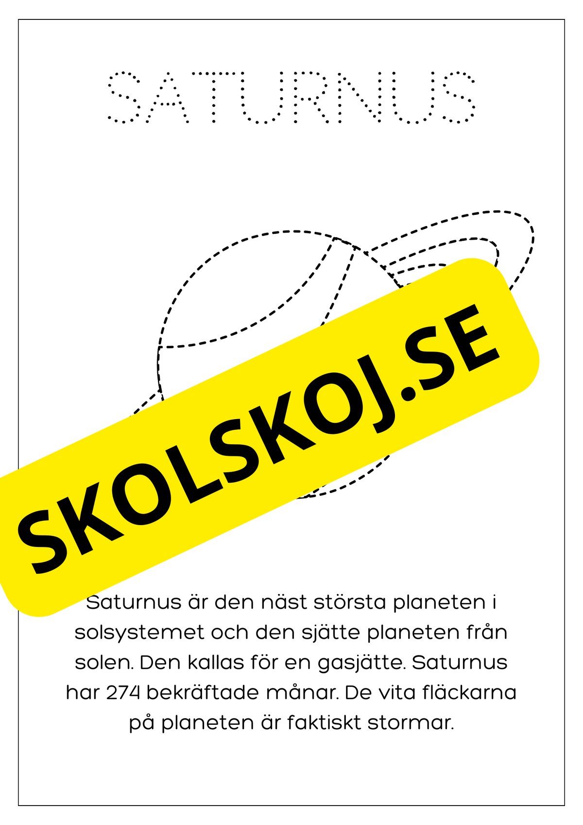 Solsystemet - Spåra och färglägg