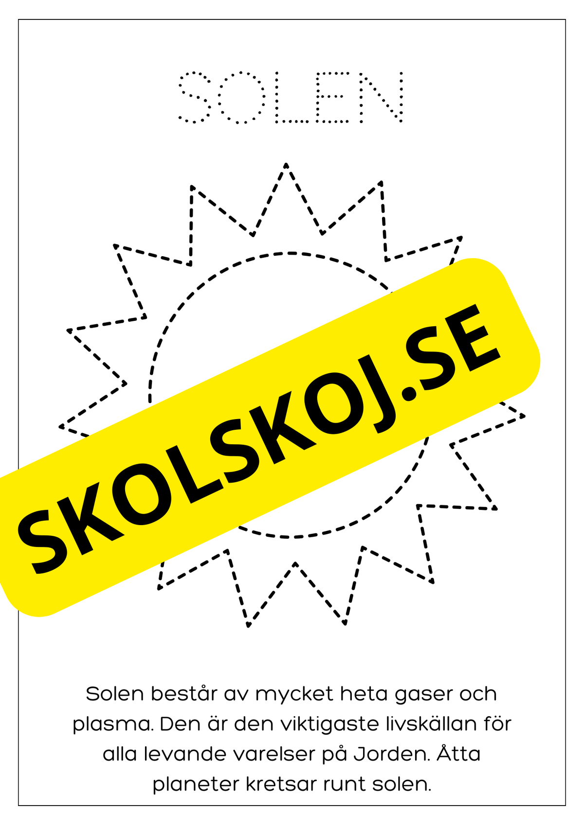 Solsystemet - Spåra och färglägg
