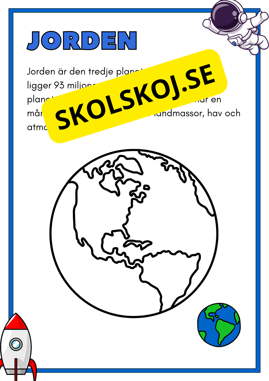 Solsystemet - Kortfakta och frågor (17 sidor)