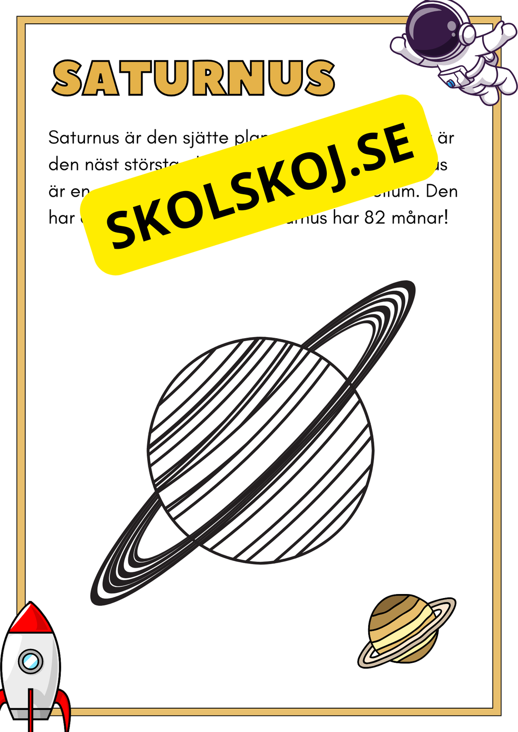 Solsystemet - Kortfakta och frågor (17 sidor)