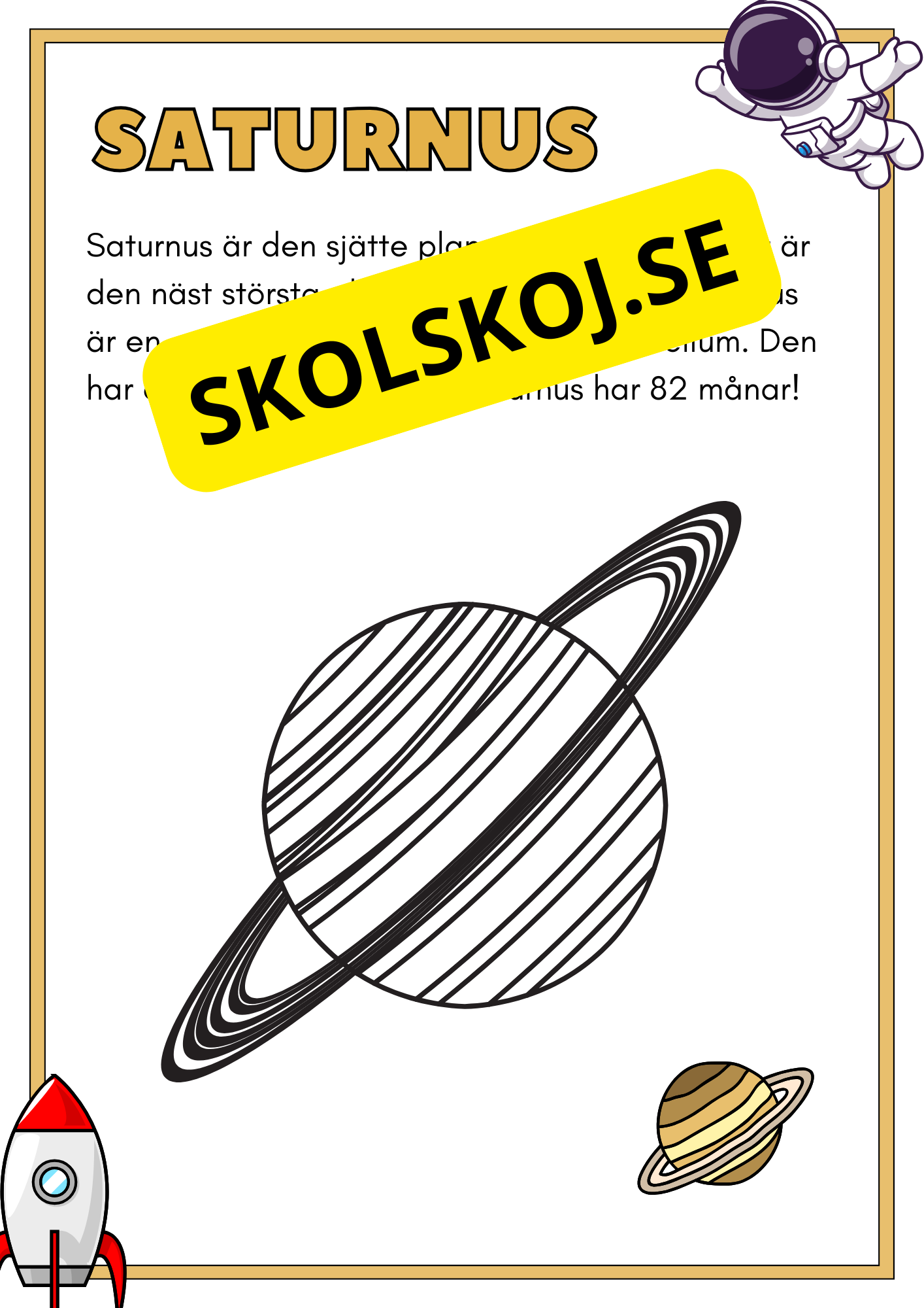 Solsystemet - Kortfakta och frågor (17 sidor)