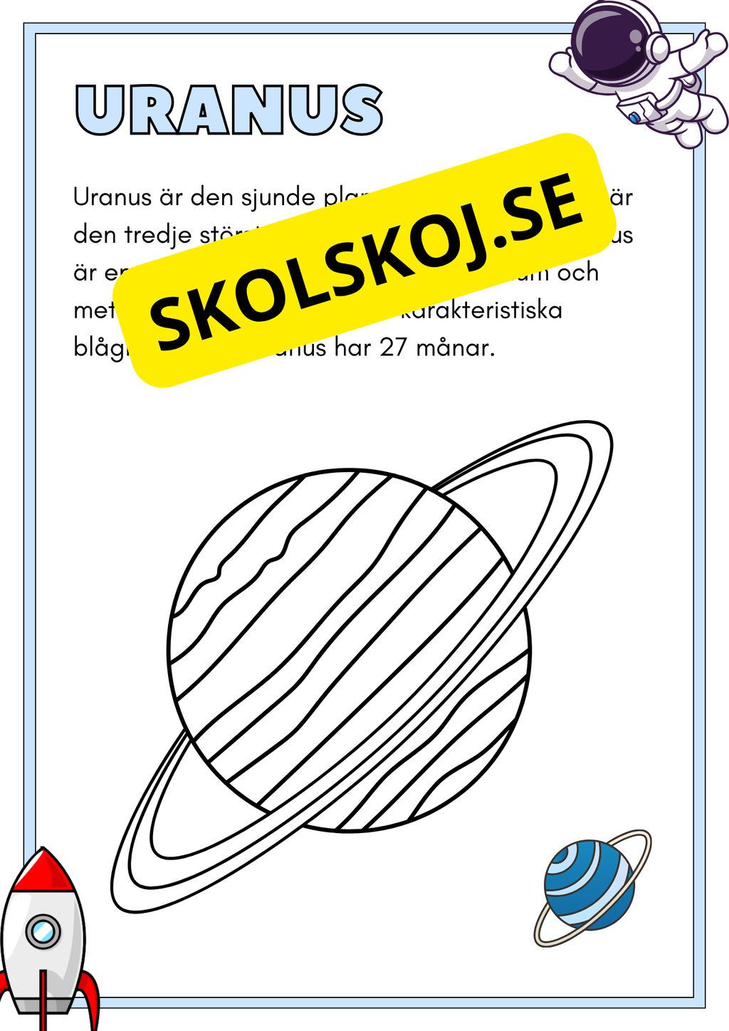 Solsystemet - Kortfakta och frågor (17 sidor)