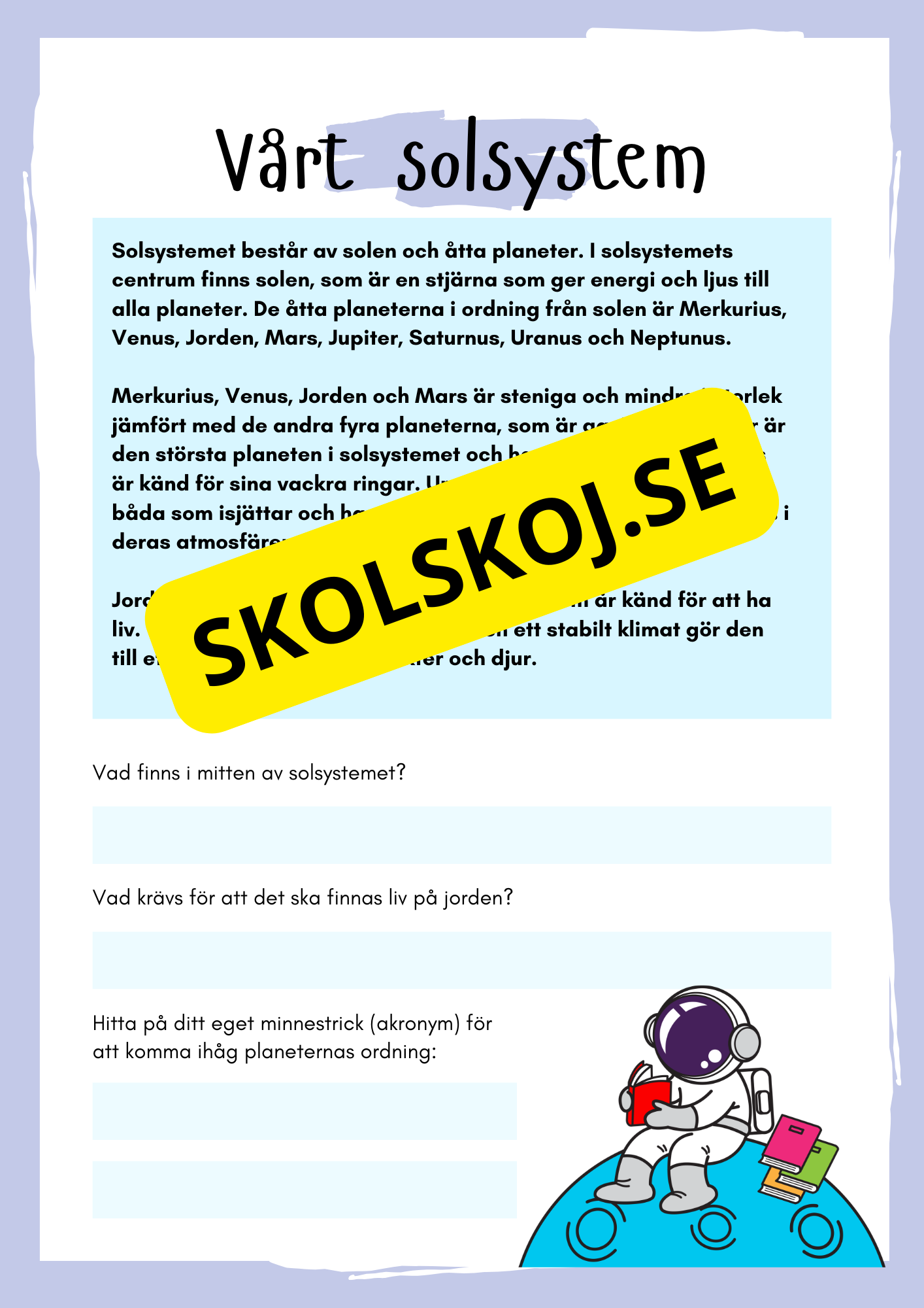 Solsystemet och lite till - Häfte